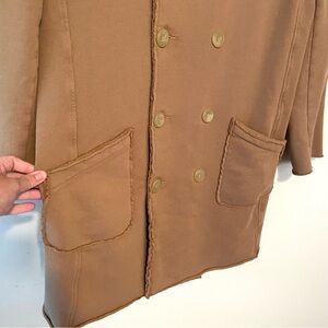 Frank & Eileen Belfast English triple fleece trench coat in tan/camel.